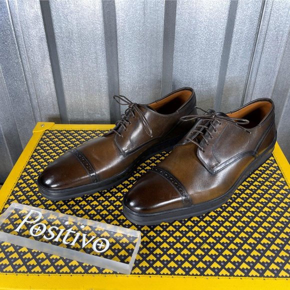 Bally Reigan Mid Brown Leather Derby Shoes US 10.5 - Picture 2 of 6